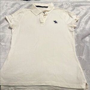White Polo Shirt with Embroidered Logo